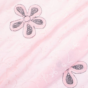 Pink Floral Embroidery On Georgette Fabric SV574178 1