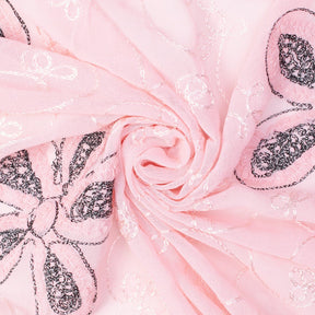 Pink Floral Embroidery On Georgette Fabric SV574178 3