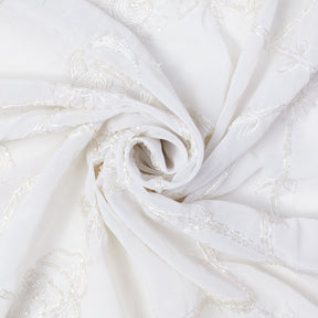 Off White Sunset Embroidery Beads Sequins Fabric SV576147 3