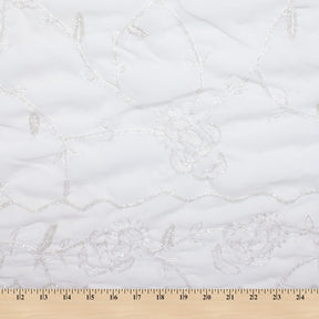 Off White Sunset Embroidery Beads Sequins Fabric SV576147 4