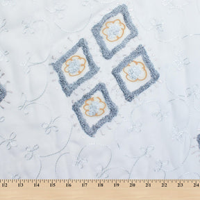 Geometric Floral Embroidery On Georgette Fabric SV581190 Silver 3