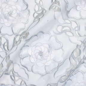 Beaded Sequin Flowers With Rhinestones On Double Voile Fabric SV581610 1