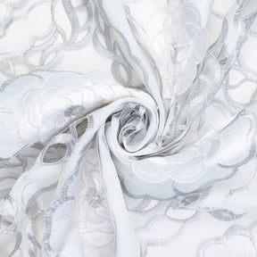 Beaded Sequin Flowers With Rhinestones On Double Voile Fabric SV581610 2