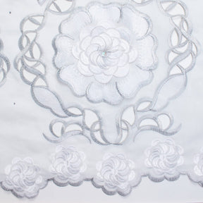 Beaded Sequin Flowers With Rhinestones On Double Voile Fabric SV581610 4