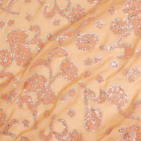 Floral Vine Resin Dots With Glitter On Chiffon Fabric SV581655 1