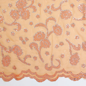 Floral Vine Resin Dots With Glitter On Chiffon Fabric SV581655 2