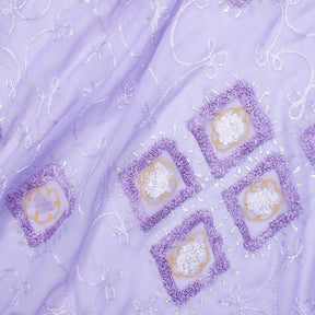 Geometric Floral Embroidery On Georgette Fabric SV581195 Lilac 1