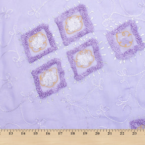 Geometric Floral Embroidery On Georgette Fabric SV581195 Lilac 3