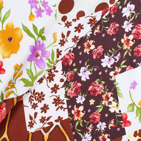 Abstract Jungle Printed Charmeuse Satin Fabric SV581645 1
