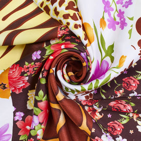 Abstract Jungle Printed Charmeuse Satin Fabric SV581645 2