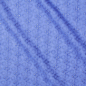 Circular Georgette Eyelet Fabric SV581643 Royal Blue 1