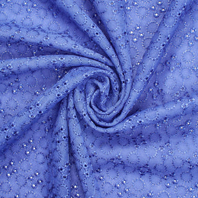 Circular Georgette Eyelet Fabric SV581643 Royal Blue 2