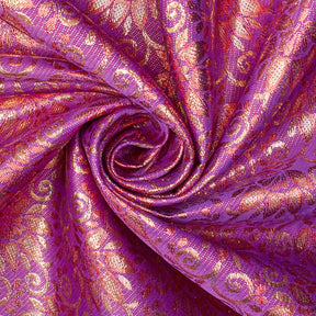 Floral Vine Bloom Multicolor Metallic Polyester Jacquard Fabric SV581968 2