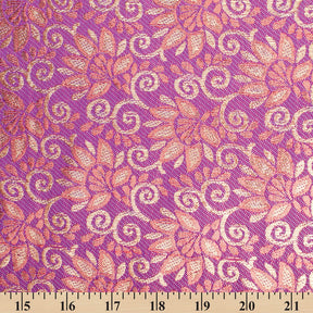 Floral Vine Bloom Multicolor Metallic Polyester Jacquard Fabric SV581968 4