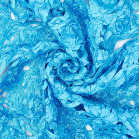 Turquoise Scrunched Rosette Fabric SV575730 2