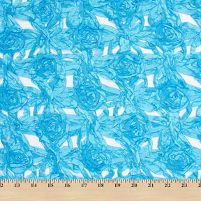 Turquoise Scrunched Rosette Fabric SV575730 3