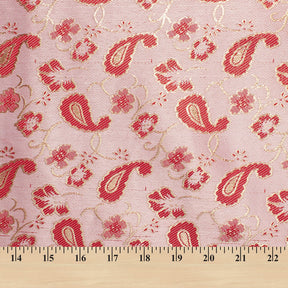 Floral Paisley Metallic Satin Jacquard Fabric SV581241 4