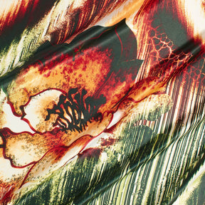 Abstract Striped Floral Animal Print Polyester Charmeuse Satin Fabric SV582013 1
