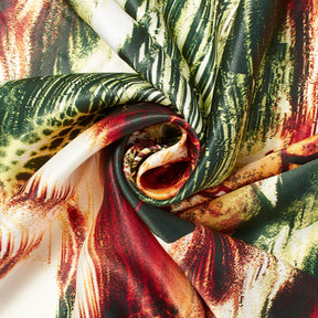 Abstract Striped Floral Animal Print Polyester Charmeuse Satin Fabric SV582013 2