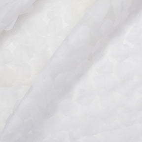 Geometric Ruffle Organza Fabric SV581520 White 1