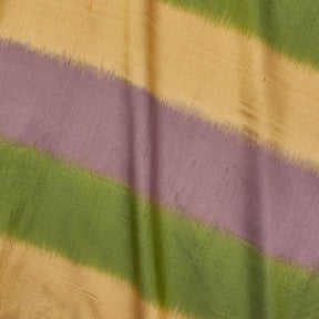 Multicolored Striped Silk Dupioni 54 Inch Fabric SV581528 Green / Gold / Mauve 1