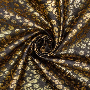 Micro Paisley Brocade Fabric SV580994 Black / Gold 2
