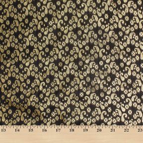 Micro Paisley Brocade Fabric SV580994 Black / Gold 4