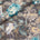 Floral Paisley Printed Tissue Faille Fabric SV582018 Black / Turquoise 1
