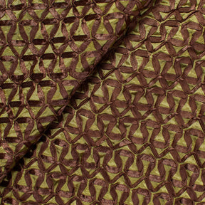 Black Geometric Ribbon On Taffeta Fabric SV580976 Olive 1