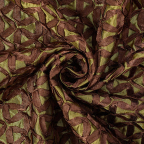 Black Geometric Ribbon On Taffeta Fabric SV580976 Olive 2
