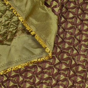 Black Geometric Ribbon On Taffeta Fabric SV580976 Olive 3