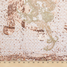 Metallic Floral Embroidery With Sequins On Chemical Mesh Fabric SV581330 4