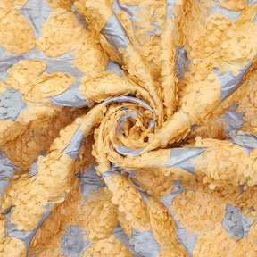Pinked Edge Taffeta Rosette On Mesh Fabric SV581573 Grey / Gold 2