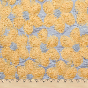 Pinked Edge Taffeta Rosette On Mesh Fabric SV581573 Grey / Gold 3