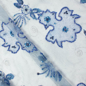 Beaded Chemical Embroidery On Crushed Voile Fabric SV581652 1