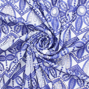 Daisy Floral Beaded Eyelet Embroidery On Voile Fabric SV581986 2
