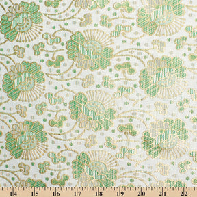 Lucky Clover Floral Metallic Satin Jacquard Fabric SV581242 4