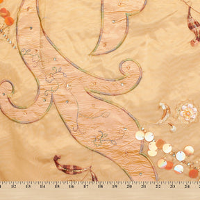 Double Layered Embroidery Pearl With Sequin On Organza Fabric SV581980 Peach 3