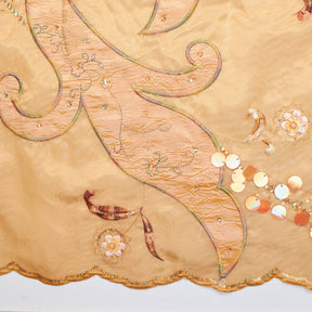Double Layered Embroidery Pearl With Sequin On Organza Fabric SV581980 Peach 4