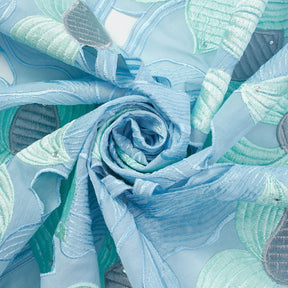 Floral Rhinestone Embroidered Petals On Voile Fabric SV581634 3