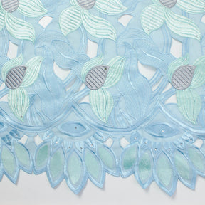 Floral Rhinestone Embroidered Petals On Voile Fabric SV581634 2