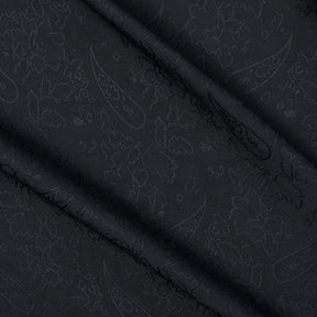 Black Paisley Floral Brocade Jacquard Fabric SV580998 1