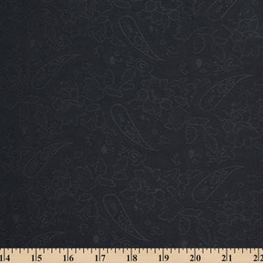 Black Paisley Floral Brocade Jacquard Fabric SV580998 3