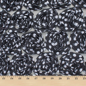 Polka Dot Rosette On Mesh Fabric SV580991 Black / White 3