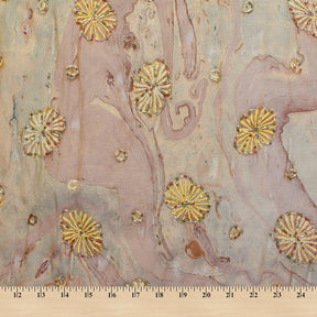 Beaded Floral Embroidery On Tie Dye Mesh Fabric SV581238 3