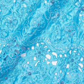 Corded Floral Beads And Sequins On Satin Fabric SV581219 1