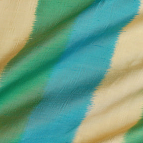 Multicolored Striped Silk Dupioni 54 Inch Fabric SV581536 Green / Gold / Blue 1