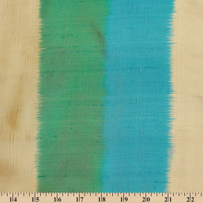Multicolored Striped Silk Dupioni 54 Inch Fabric SV581536 Green / Gold / Blue 3
