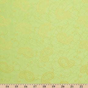 Paisley Satin Jacquard Fabric SV580973 Lime Green / Yellow 3