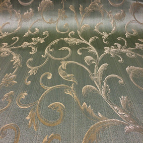 Extra Wide Vine Upholstery Jacquard Fabric SV574792 Sage Green / Gold 1